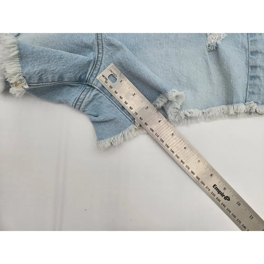 Universal Thread Highest Rise Shortie Womens 2R Light Wash Denim Shorts - Picture 7 of 10